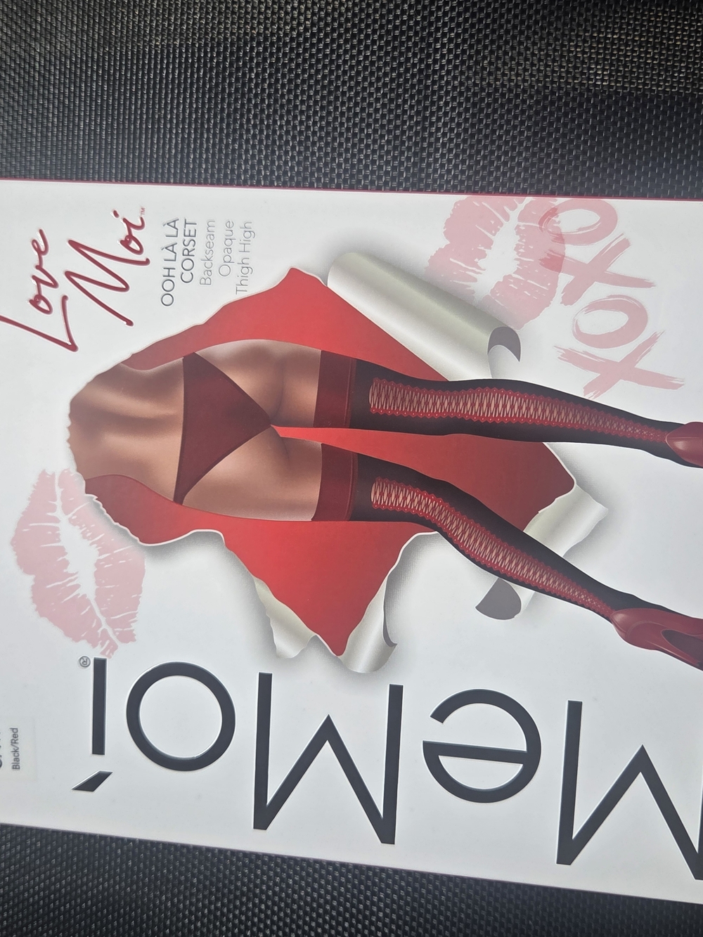 Love MeMoi Red And Black Corset Back Thigh-High Stockings